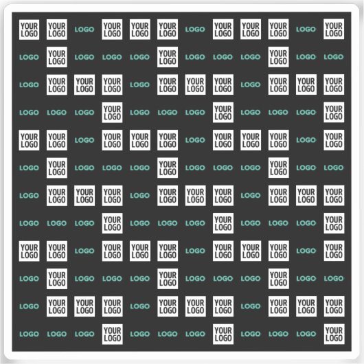 Ihr Logo oder Bild | Zig Zag Muster mit zwei Bilde Aufkleber (Vorderseite)