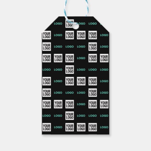 Ihr Logo oder Bild | Zig Zag Muster mit zwei Bilde Geschenkanhänger (Vorderseite)