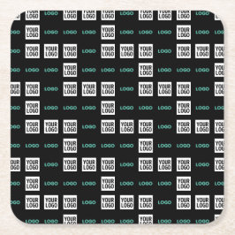 Ihr Logo oder Bild | Zig Zag Muster mit zwei Bilde Rechteckiger Pappuntersetzer