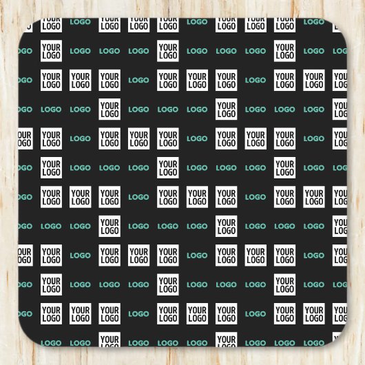 Ihr Logo oder Bild | Zig Zag Muster mit zwei Bilde Rechteckiger Pappuntersetzer