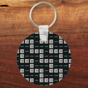 Ihr Logo oder Bild   Zig Zag Muster mit zwei Bilde Schlüsselanhänger