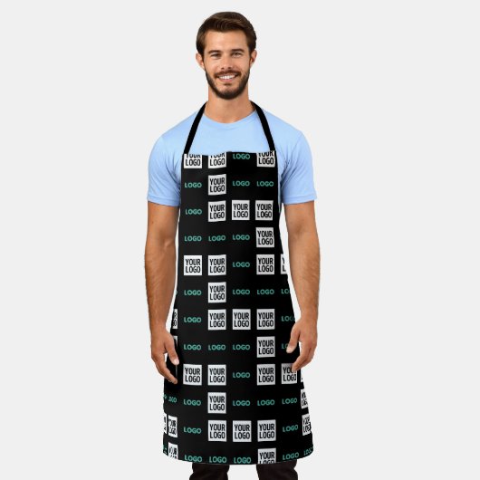 Ihr Logo oder Bild | Zig Zag Muster mit zwei Bilde Schürze (Getragen)