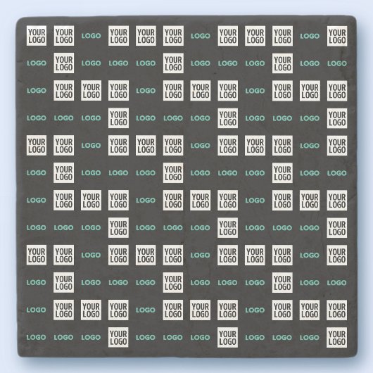 Ihr Logo oder Bild | Zig Zag Muster mit zwei Bilde Steinuntersetzer