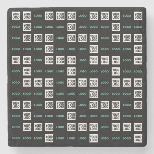 Ihr Logo oder Bild | Zig Zag Muster mit zwei Bilde Steinuntersetzer (Vorderseite)