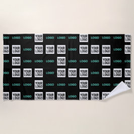 Ihr Logo oder Bild | Zig Zag Muster mit zwei Bilde Strandtuch