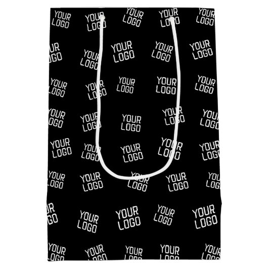 Ihr Logo oder Bild | Zufällige Suchvorlage Mittlere Geschenktüte (Rückseite)