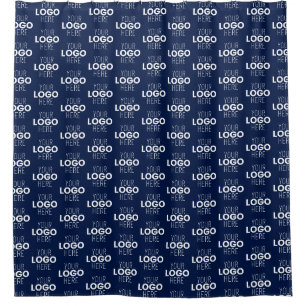 Ihr Logo oder Bildwiederholmuster   Marineblau Duschvorhang