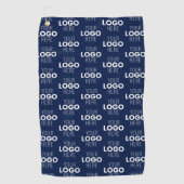 Ihr Logo oder Bildwiederholmuster | Marineblau Golfhandtuch (Vorderseite)