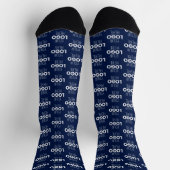 Ihr Logo oder Bildwiederholmuster | Marineblau Socken (Oben)