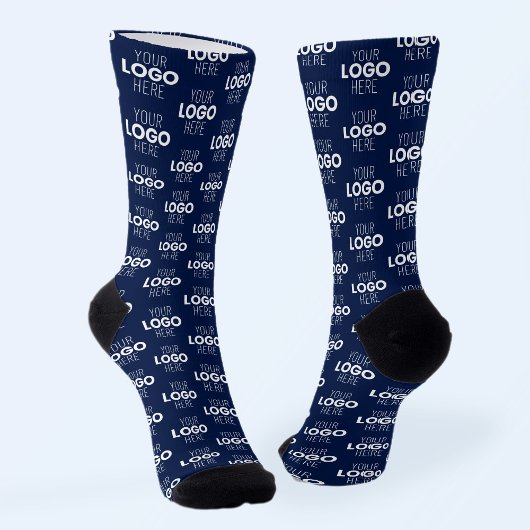 Ihr Logo oder Bildwiederholmuster | Marineblau Socken