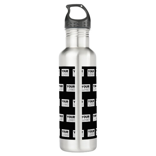 Ihr Logo oder Design | Bearbeitbarer Farbhintergru Edelstahlflasche (Rückseite)