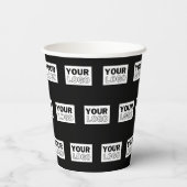 Ihr Logo oder Design | Bearbeitbarer Farbhintergru Pappbecher (Rückseite)
