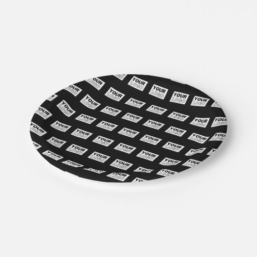 Ihr Logo oder Design | Bearbeitbarer Farbhintergru Pappteller (Schrägansicht)