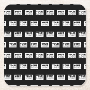 Ihr Logo oder Design   Bearbeitbarer Farbhintergru Rechteckiger Pappuntersetzer