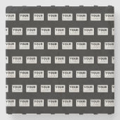 Ihr Logo oder Design | Bearbeitbarer Farbhintergru Steinuntersetzer (Vorderseite)