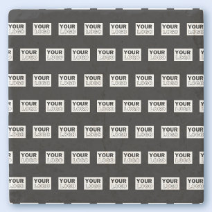 Ihr Logo oder Design   Bearbeitbarer Farbhintergru Steinuntersetzer