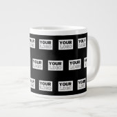 Ihr Logo oder Design | Hintergrund mit editierbare Jumbo-Tasse (Vorderseite Rechts)