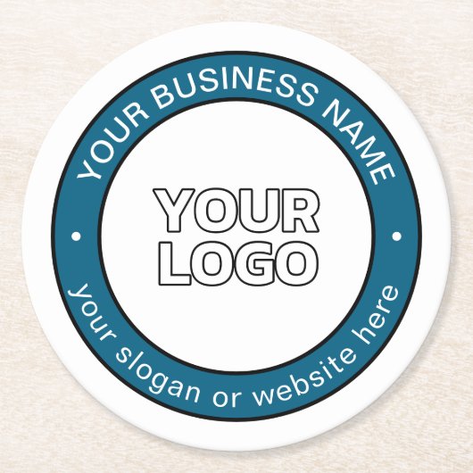 Ihr Logo oder Design und Ihr benutzerdefinierbarer Runder Pappuntersetzer (Vorderseite)