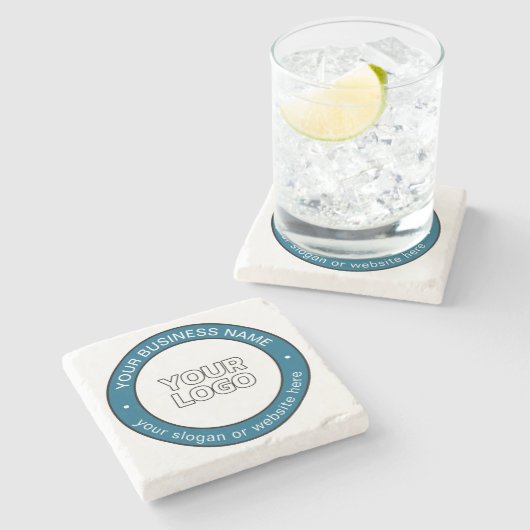 Ihr Logo oder Design und Ihr benutzerdefinierbarer Steinuntersetzer (Seitenansicht)