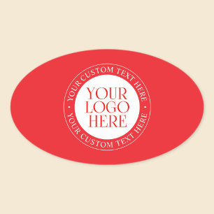 Ihr Logo oder ein anderes Bild Weihnachten Rot & Ovaler Aufkleber