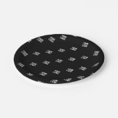 Ihr Logo oder ein Bild | Diagonale Streifen Pappteller (Schrägansicht)