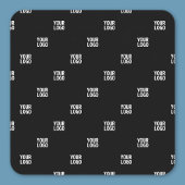 Ihr Logo oder ein Bild | Diagonale Streifen Quadratischer Aufkleber