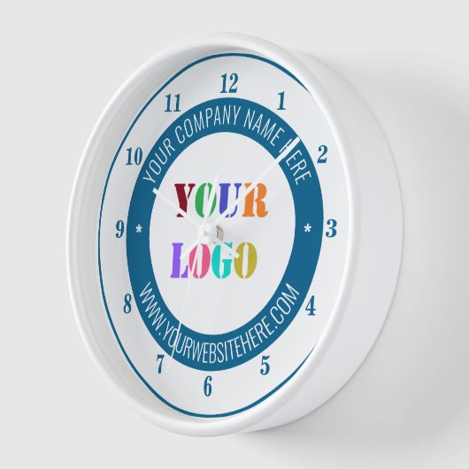 Ihr Logo oder Foto - Benutzerdefinierter Text und  Uhr (Winkel)