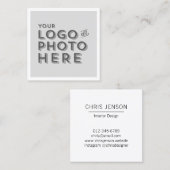 Ihr Logo oder Foto einfach weiß Beruflich Quadratische Visitenkarte (Vorne/Hinten)