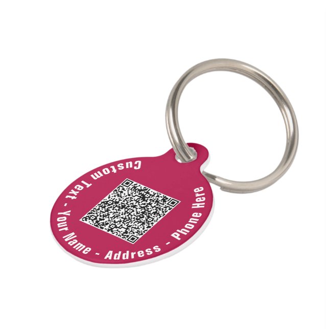 Ihr Logo oder Foto Text QR-Code Pet-ID-Anhänger Be Haustiermarke (Seite)