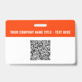 Ihr Logo oder Foto und QR-Code Firmen Namensschild Ausweis (Rückseite)