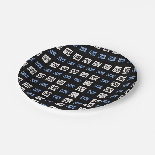 Ihr Logo oder hochgeladenes Bild | Geometrisches M Pappteller (Schrägansicht)