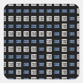 Ihr Logo oder hochgeladenes Bild | Geometrisches M Quadratischer Aufkleber (Vorderseite)