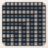 Ihr Logo oder hochgeladenes Bild | Geometrisches M Rechteckiger Pappuntersetzer (Vorderseite)