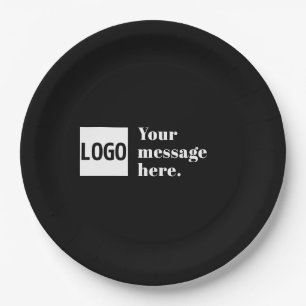 Ihr Logo oder hochgeladenes Bild und editierbarer Pappteller
