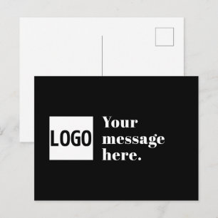 Ihr Logo oder hochgeladenes Bild und editierbarer Postkarte
