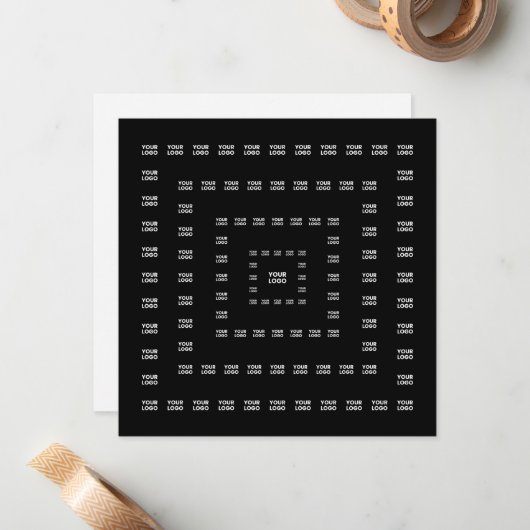 Ihr Logo oder irgendein Design/Bild | Quadratmuste Mitteilungskarte (Vorderseite/Rückseite Beispiel)