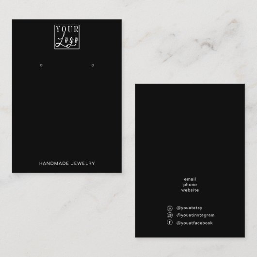 Ihr Logo-Ohrring und Ihr Nekklace-Display-Inhaber Visitenkarte (Vorne/Hinten)