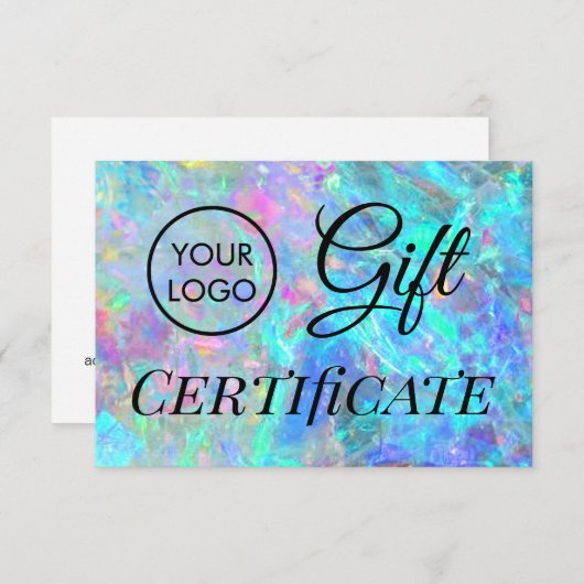 Ihr Logo Opal Geschenkgutschein (Vorne/Hinten)