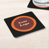 Ihr Logo Orange Brown Rechteckiger Pappuntersetzer (angewinkelt)