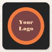 Ihr Logo Orange Brown Rechteckiger Pappuntersetzer (Vorderseite)