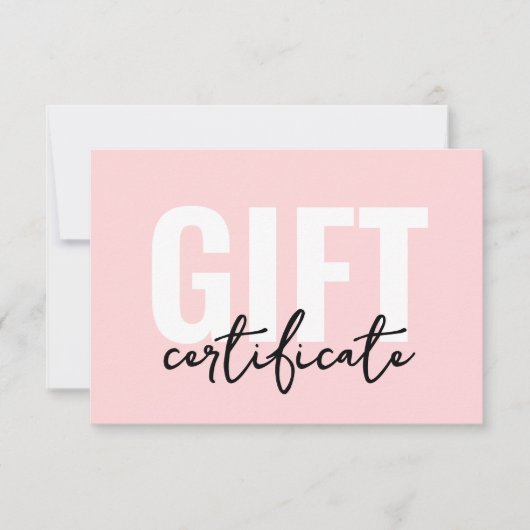 Ihr Logo Pink Minimal Geschenkgutschein Einladung (Vorderseite)