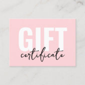 Ihr Logo Pink Minimal Geschenkgutschein Visitenkarte (Vorderseite)