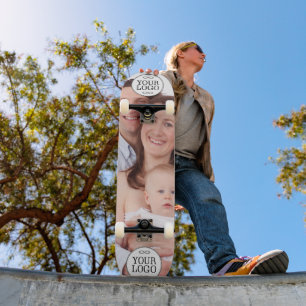 Ihr Logo - Punkt - Hintergrund WEISS Skateboard