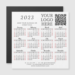 Ihr Logo & QR Code 2023 Business Calendar Magnet