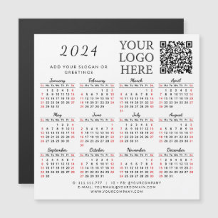 Ihr Logo QR Code 2024 Business Calendar Magnet