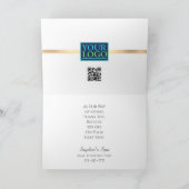 Ihr Logo, QR-Code, Bus. Name, Brushed Gold Strip Dankeskarte (Innenseite)