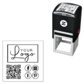 Ihr Logo QR Code Custom Social Media Business Permastempel (Beispiel)