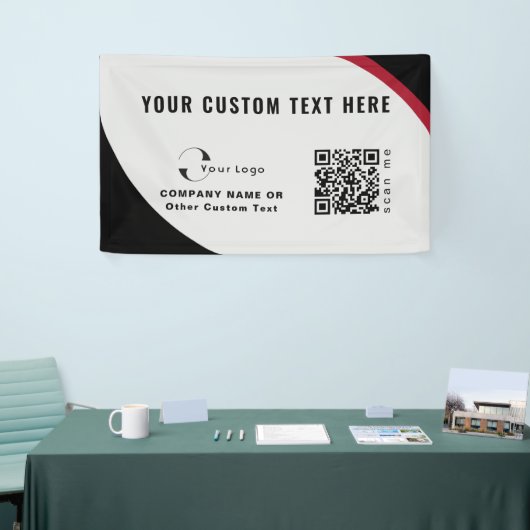 Ihr Logo QR Code Einfach Minimal Business Banner (Messeveranstaltung)