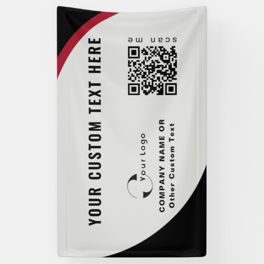 Ihr Logo QR Code Einfach Minimal Business Banner (Vertikal)
