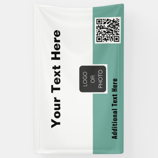 Ihr Logo QR Code Einfach Minimal Business Banner (Vertikal)